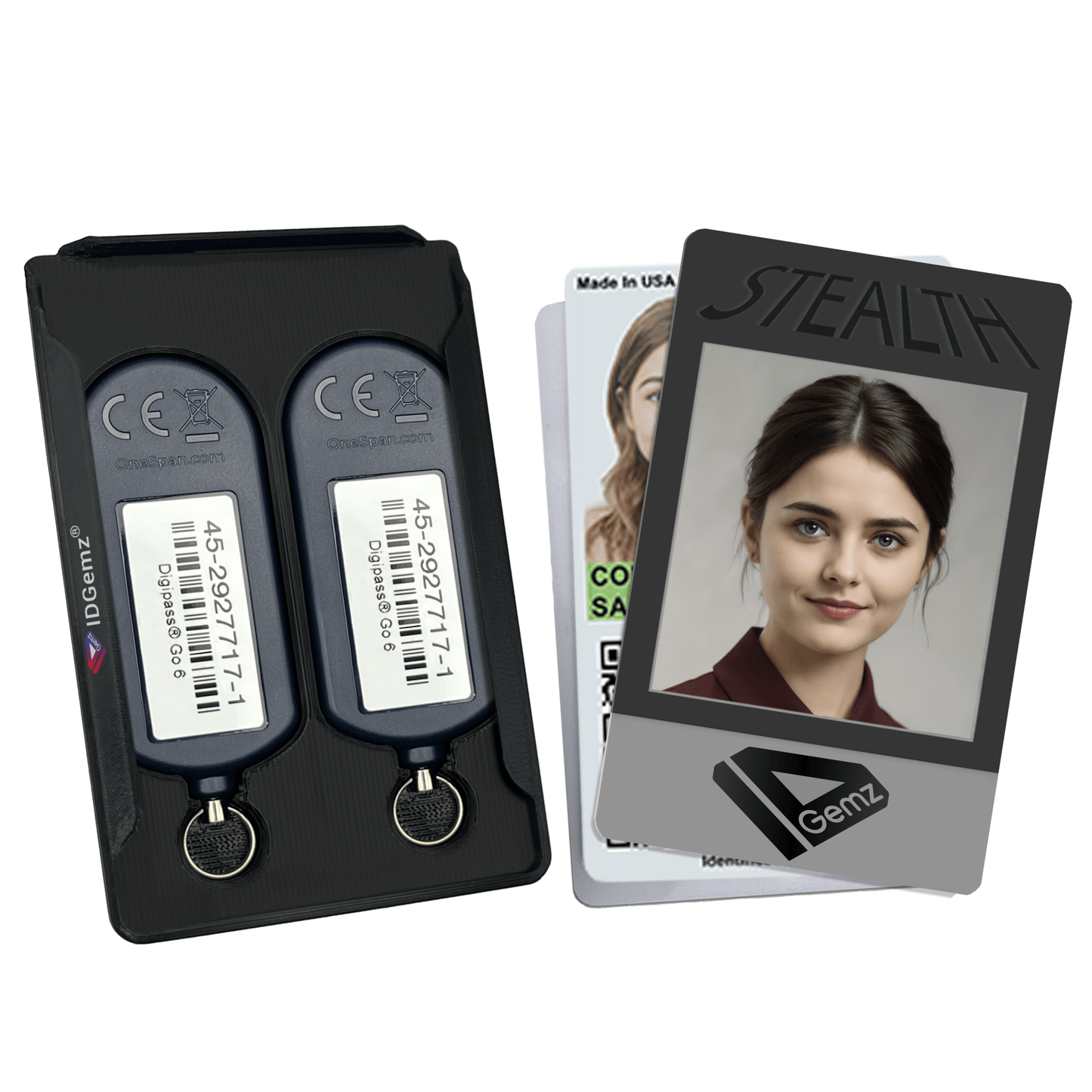 Badge Holder for Digipass GO - 6 Tokens - Stealth Black - Holds up to 3 Badges - IDGemz by NerdWidgets