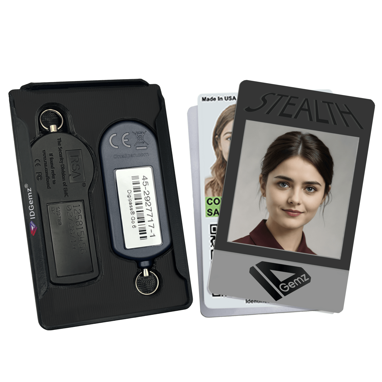 Badge Holder for Digipass GO - 6 Tokens - Stealth Black - Holds up to 3 Badges - IDGemz by NerdWidgets