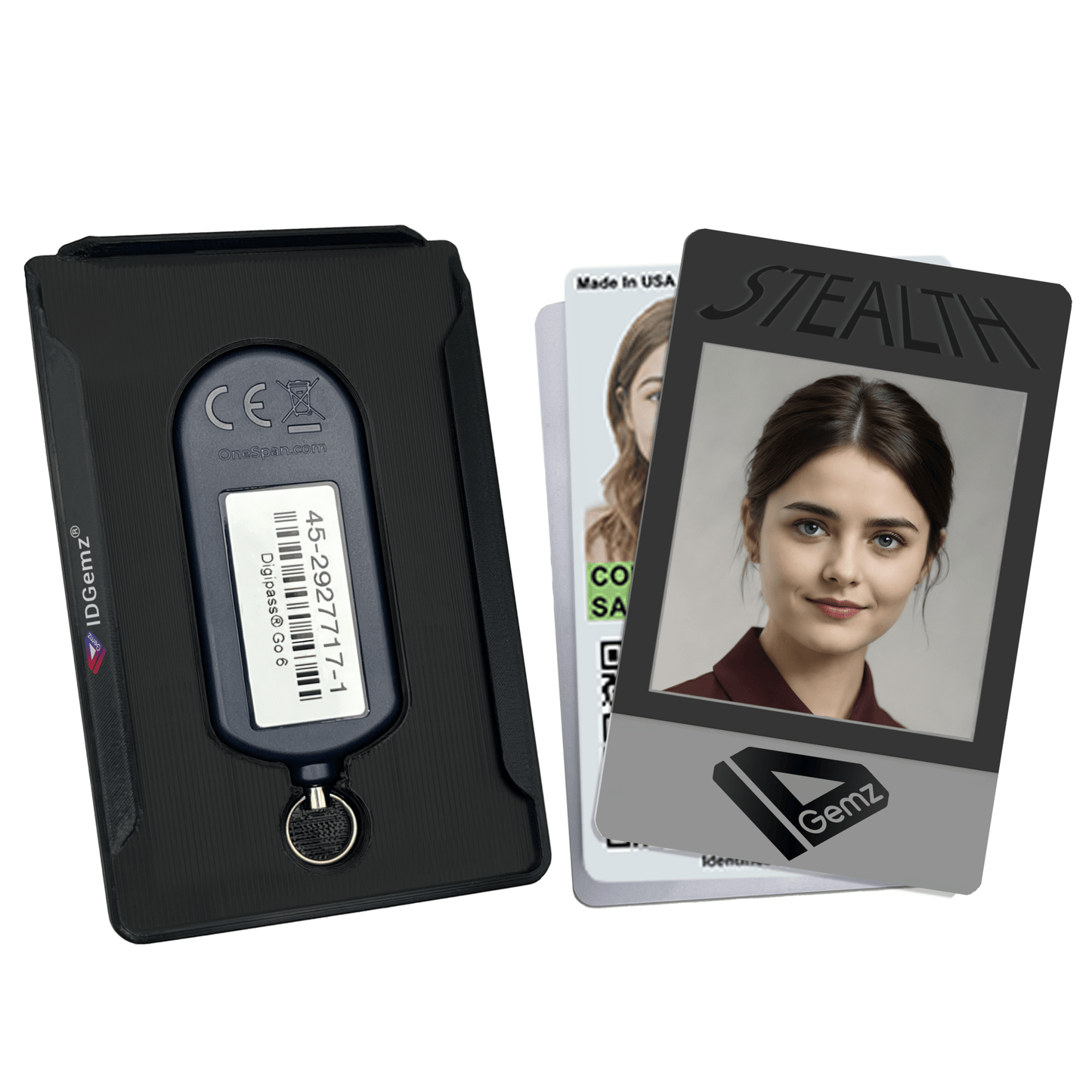 Badge Holder for Digipass GO - 6 Tokens - Stealth Black - Holds up to 3 Badges - IDGemz by NerdWidgets