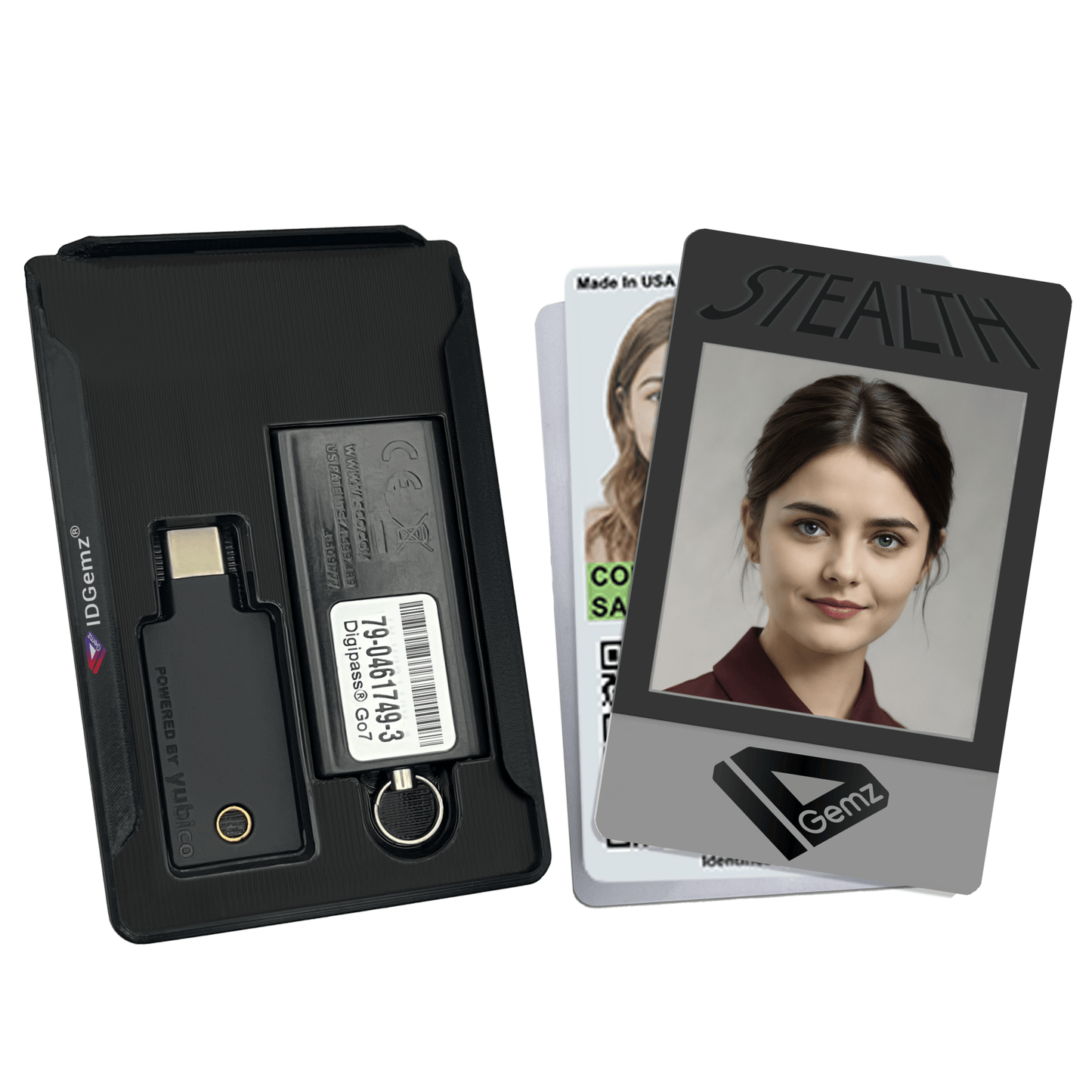 Badge Holder for Digipass GO - 7 Tokens - Stealth Black - Holds up to 3 Badges - IDGemz by NerdWidgets