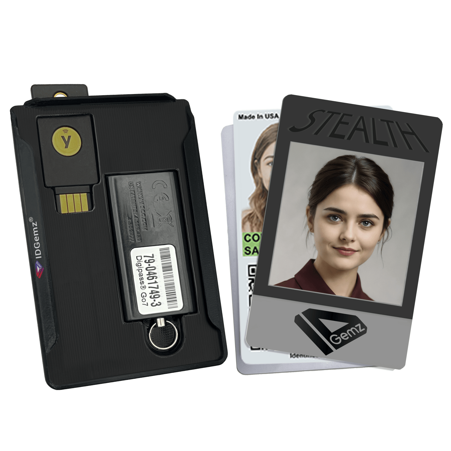 Badge Holder for Digipass GO - 7 Tokens - Stealth Black - Holds up to 3 Badges - IDGemz by NerdWidgets