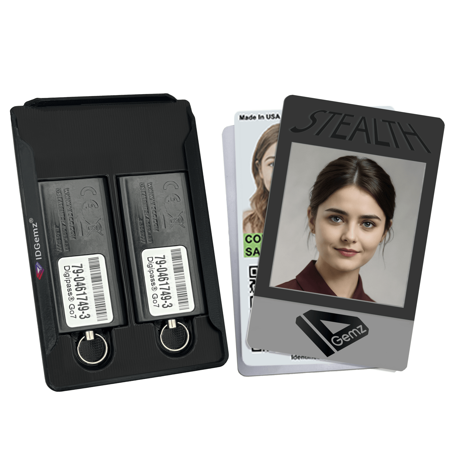 Badge Holder for Digipass GO - 7 Tokens - Stealth Black - Holds up to 3 Badges - IDGemz by NerdWidgets