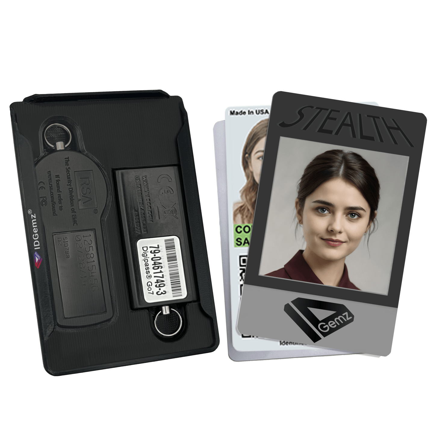 Badge Holder for Digipass GO - 7 Tokens - Stealth Black - Holds up to 3 Badges - IDGemz by NerdWidgets