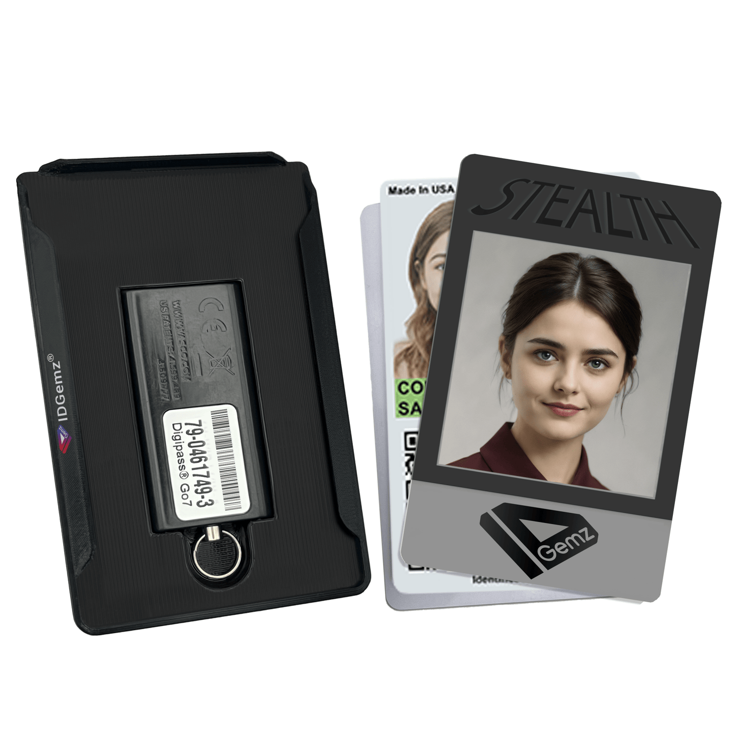 Badge Holder for Digipass GO - 7 Tokens - Stealth Black - Holds up to 3 Badges - IDGemz by NerdWidgets