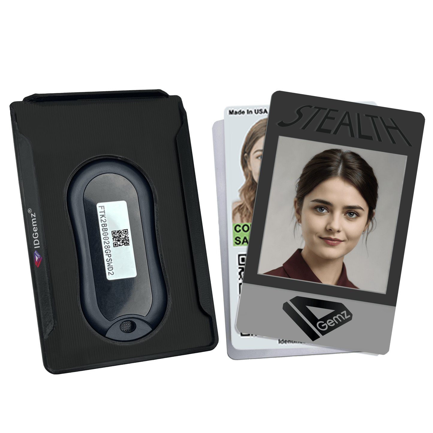 Badge Holder for SurePass ID Token (aka FortiToken 200B, Untrust Datacard, SafeID, HyperOTP, OTP c100, OTP c200, Symantec VIP) - Stealth Black - Holds up to 3 Badges - IDGemz by NerdWidgets