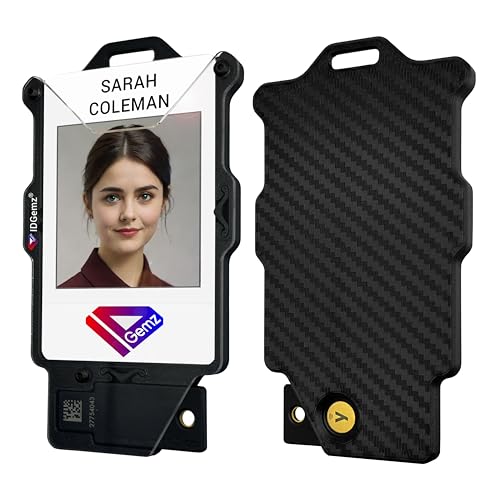 Premium Badge Holder for Yubikey 5 NFC Token and up to 4 Badges - Carbon Fiber Reinforced - IDGemz by NerdWidgets