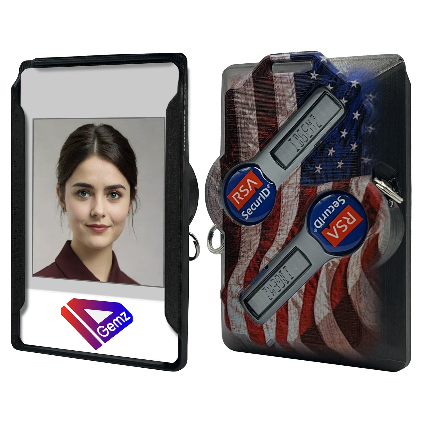 Patriotic Badge Holder for 1, 2, or 3 RSA SecurID Tokens - Holds up to 3 Badges