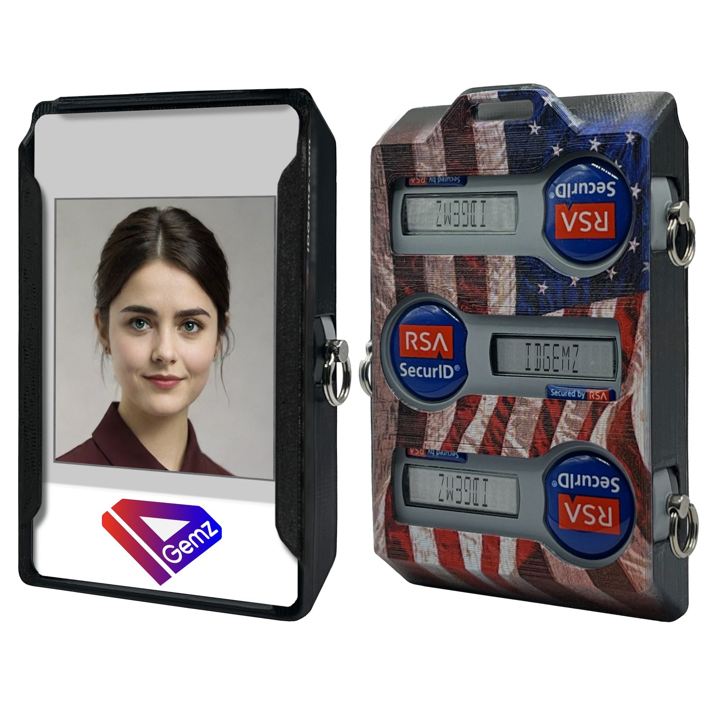 Patriotic Badge Holder for 1, 2, or 3 RSA SecurID Tokens - Holds up to 3 Badges