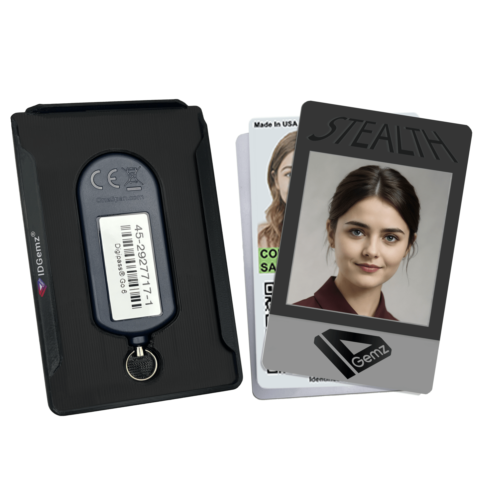 Badge Holder for Digipass GO - 6 Tokens - Stealth Black - Holds up to 3 Badges - IDGemz by NerdWidgets