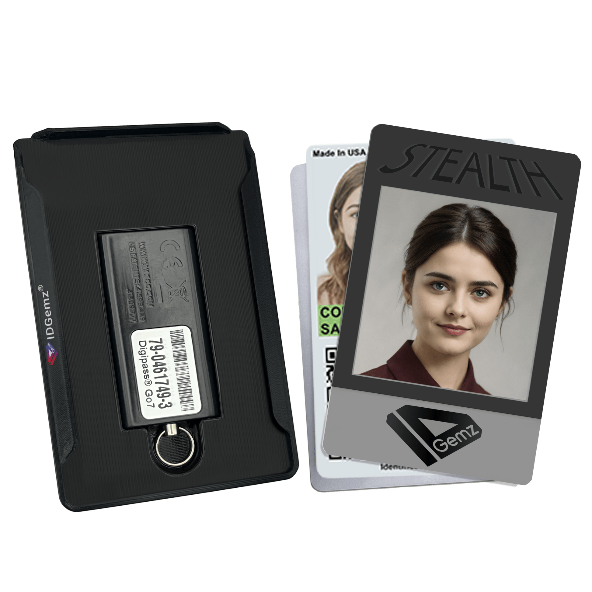 Badge Holder for Digipass GO - 7 Tokens - Stealth Black - Holds up to 3 Badges - IDGemz by NerdWidgets