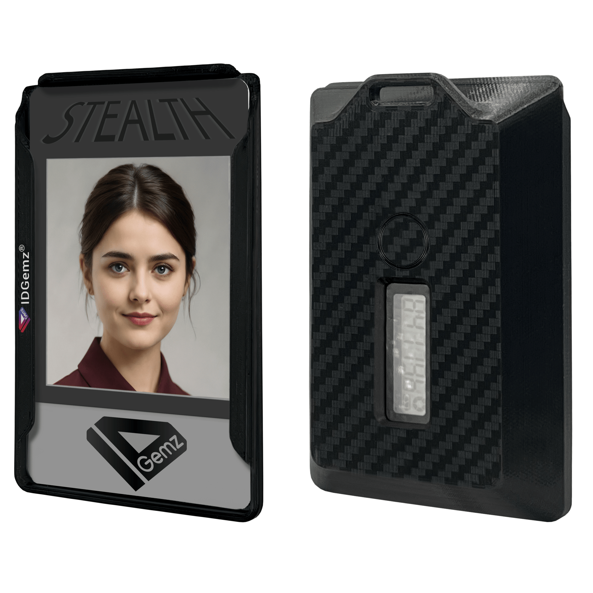Badge Holder for SurePass ID Token (aka FortiToken 200B, Untrust Datacard, SafeID, HyperOTP, OTP c100, OTP c200, Symantec VIP) - Stealth Black - Holds up to 3 Badges - IDGemz by NerdWidgets