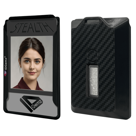 Badge Holder for SurePass ID Token (aka FortiToken 200B, Untrust Datacard, SafeID, HyperOTP, OTP c100, OTP c200, Symantec VIP) - Stealth Black - Holds up to 3 Badges - IDGemz by NerdWidgets