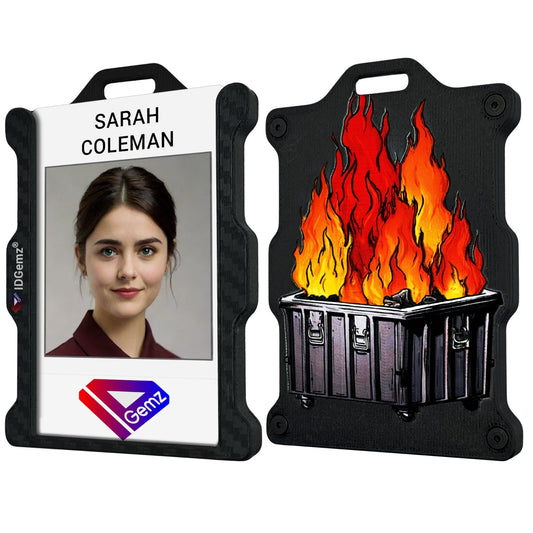 Dumpster Fire Badge Holder - Holds 1 to 4 Badges - IDGemz by NerdWidgets