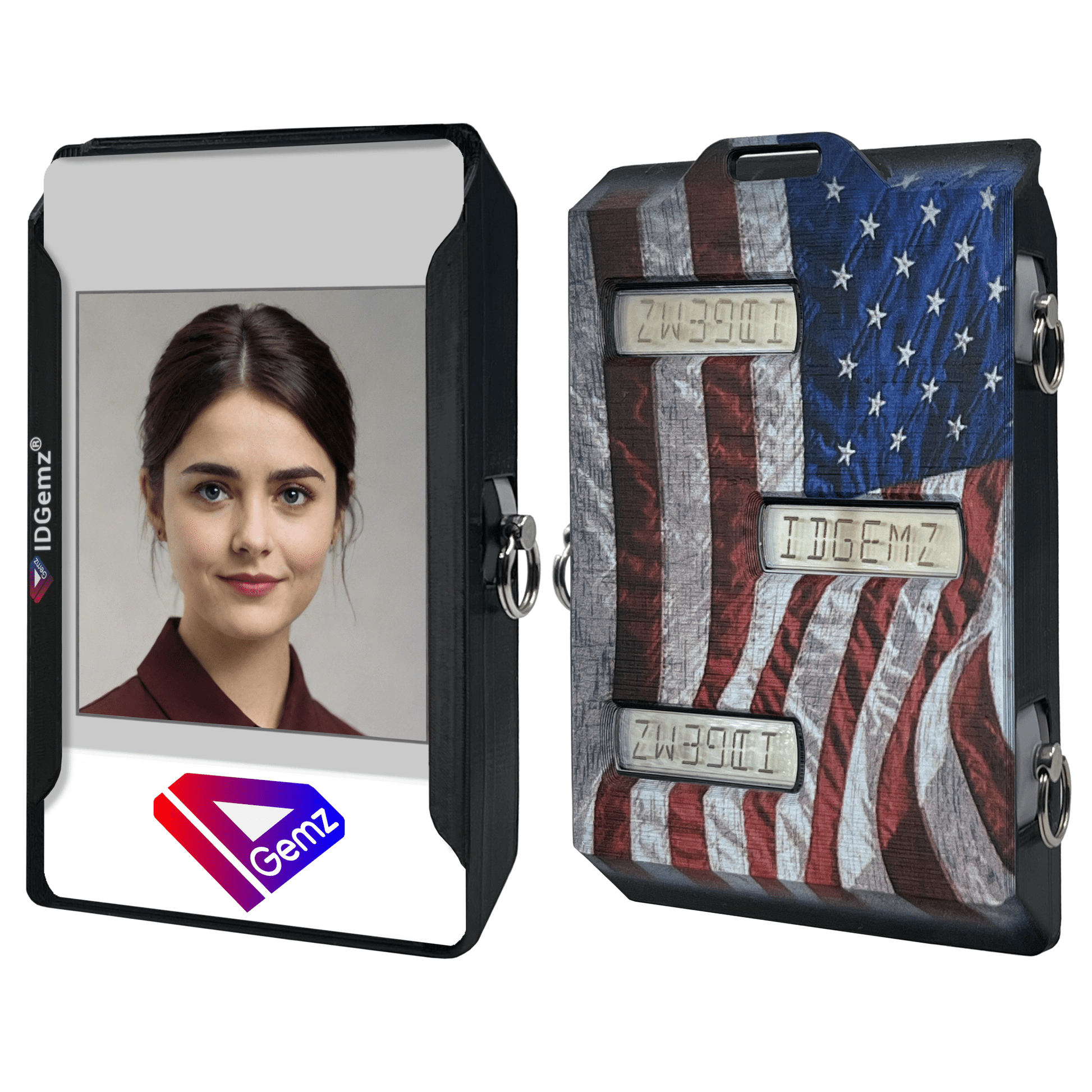 Patriotic Badge Holder for 1, 2, or 3 RSA SecurID Tokens - Holds up to 4 Badges - IDGemz by NerdWidgets