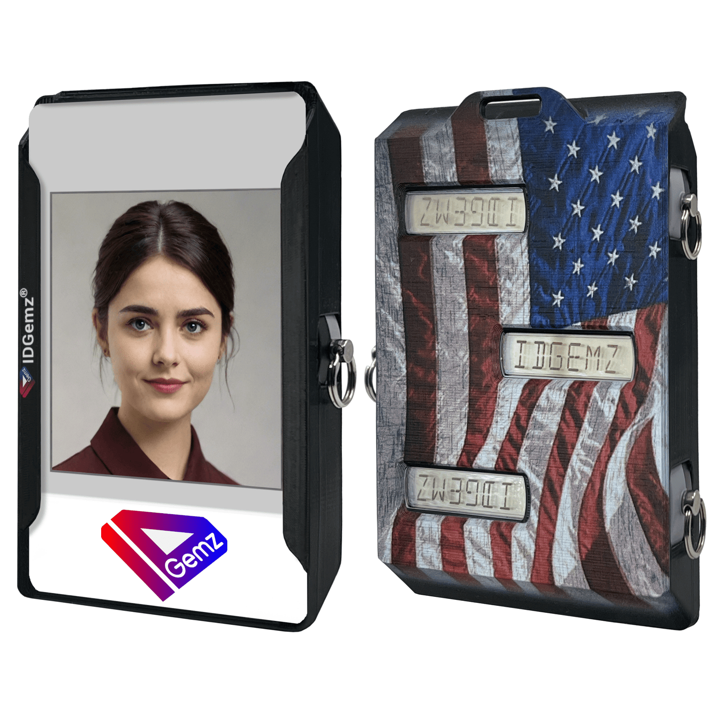 Patriotic Badge Holder for 1, 2, or 3 RSA SecurID Tokens - Holds up to 4 Badges - IDGemz by NerdWidgets