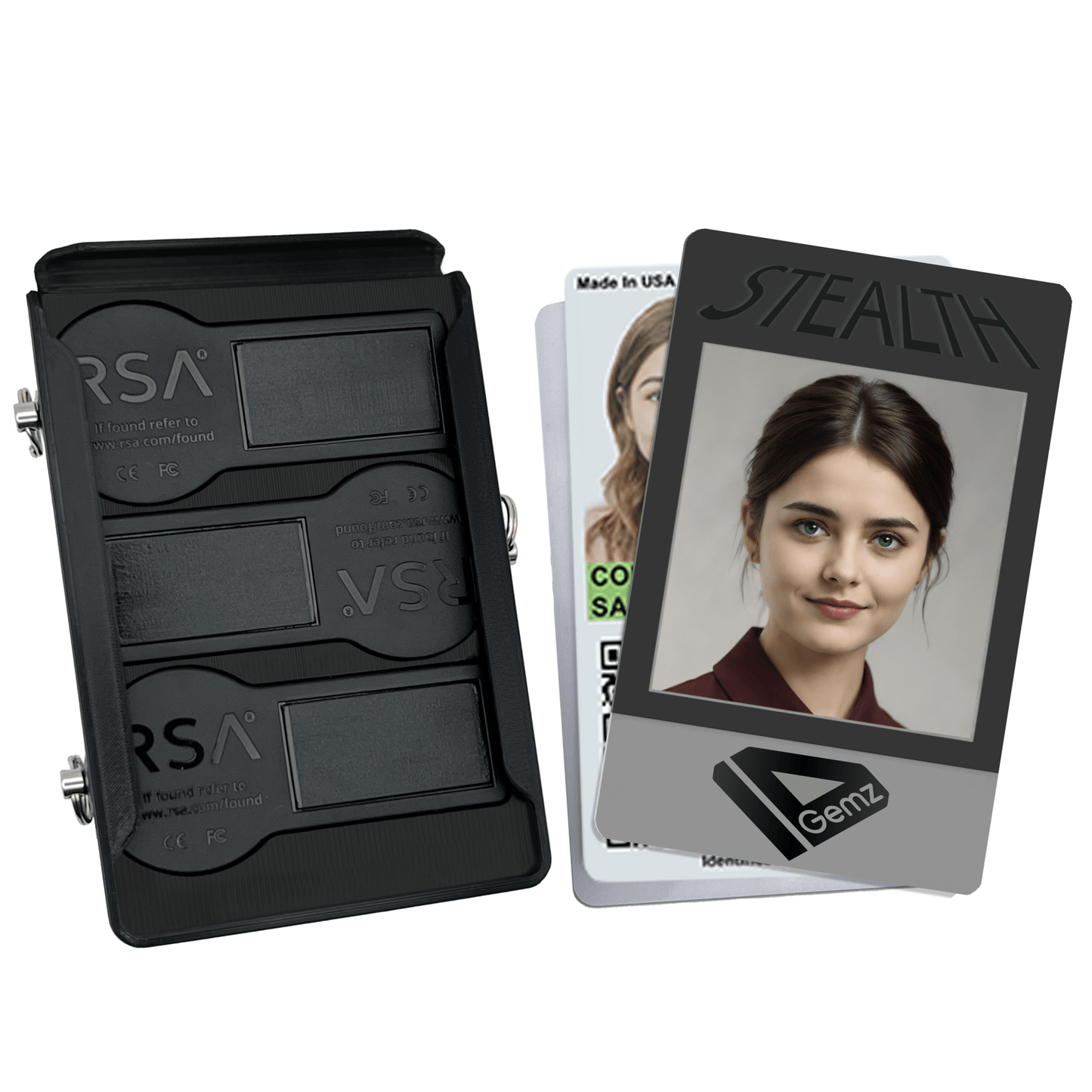 Stealth Badge Holder for 1, 2, or 3 RSA SecurID Tokens - Holds up to 4 Badges - IDGemz by NerdWidgets